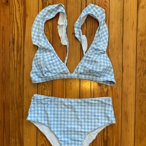 Blue and White Gingham Bikini